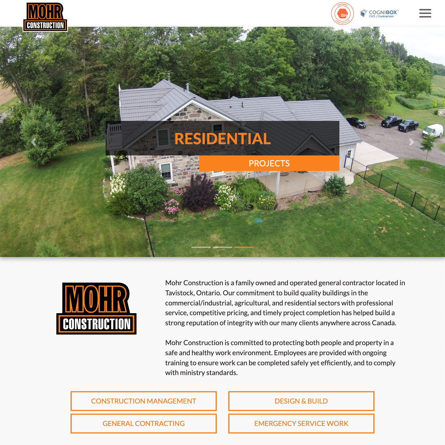 Mohr Construction website